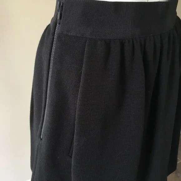 Milly Wool Blend Double Zipper Black Mini Skirt size 4 - Picture 3 of 11